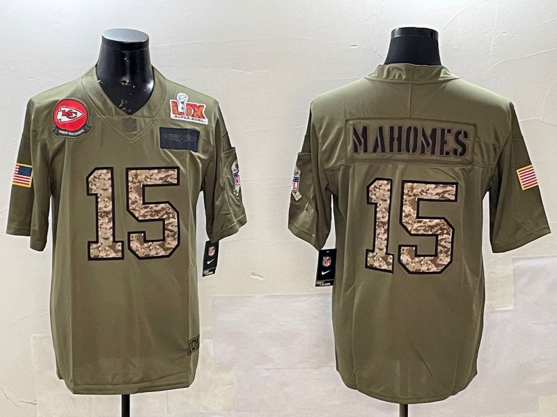 Men Kansas City Chiefs #15 Mahomes Green 2025 Nike Vapor Limited NFL Jersey style 2101